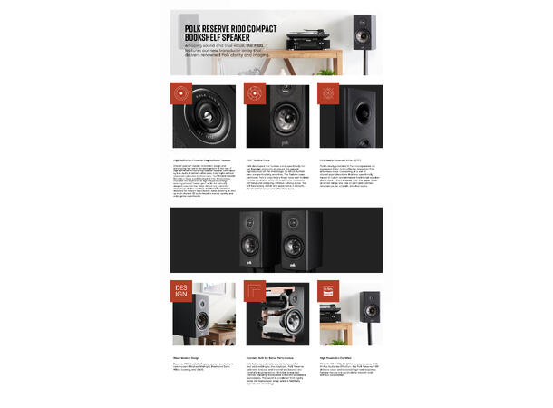 Polk Reserve R100 - Hvit Stativhøyttaler 