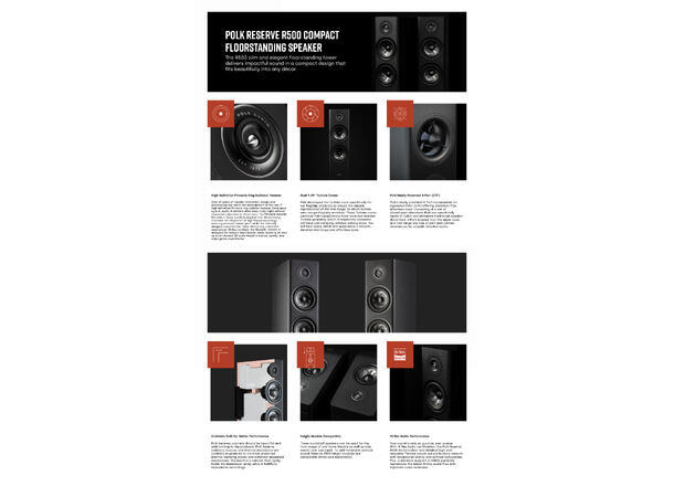 Polk Reserve R500 - sort Gulvstående høyttaler 