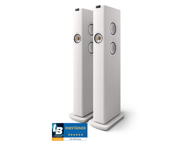 KEF LS60 Wireless - Mineralhvit Aktiv gulvstående høyttaler