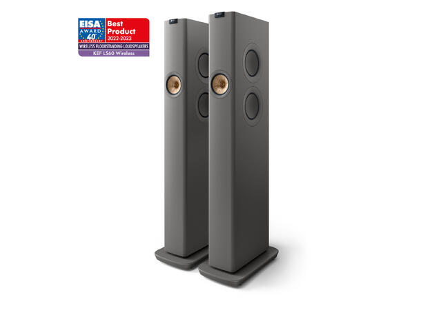 KEF LS60 Wireless - Titangrå Aktiv gulvstående høyttaler