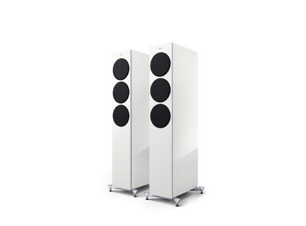 KEF Reference 3 Meta - Hvit høyglans/blå Gulvstående referansehøyttaler