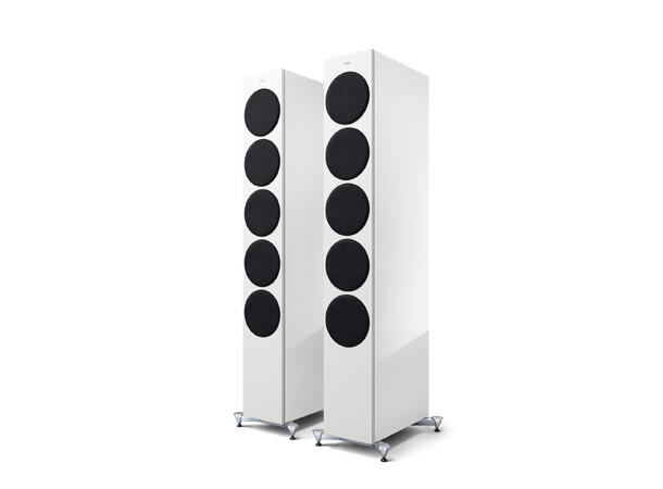 KEF Reference 5 Meta - Hvit høyglans/blå Referansehøyttaler med Meta teknologi