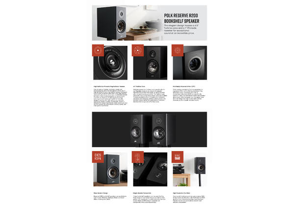 Polk Reserve R200 - sort Stativhøyttaler