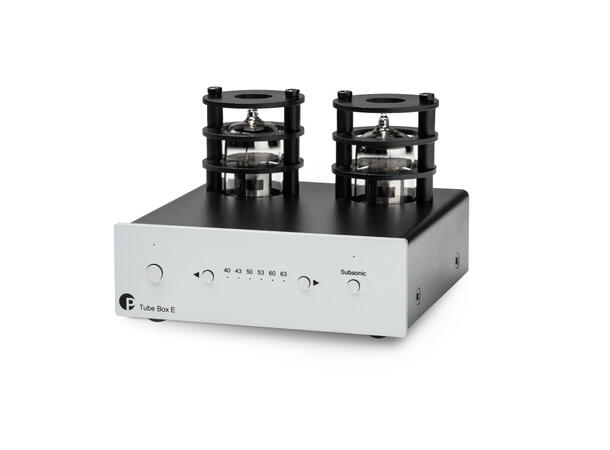 Pro-Ject Tube Box E - sølv Balansert RIAA-trinn med rør - MM/MC