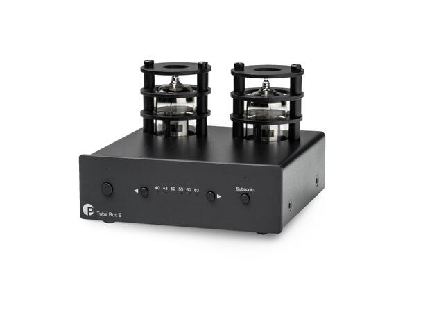 Pro-Ject Tube Box E - sort Balansert RIAA-trinn med rør - MM/MC