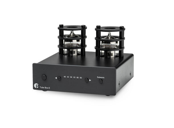 Pro-Ject Tube Box E - sort Balansert RIAA-trinn med rør - MM/MC 