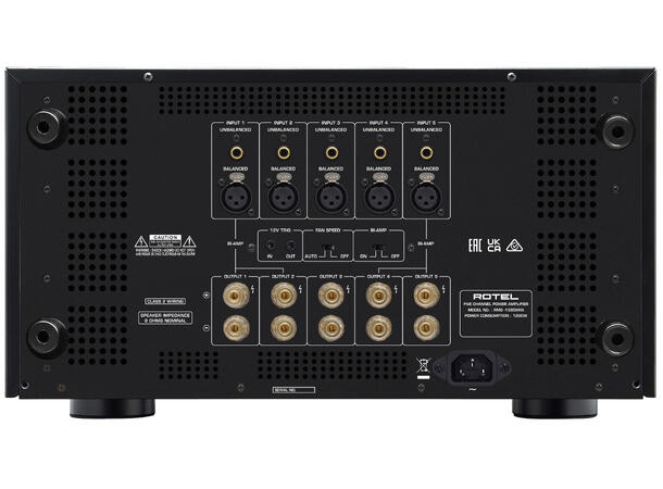 Rotel RMB-1585 MKII - Sort 5-kanals effektforsterker