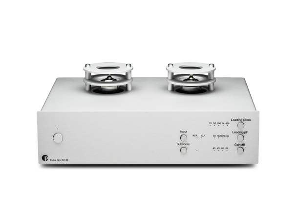 Pro-Ject Tube Box S3 B - sølv Balansert RIAA-trinn med rør - MM/MC