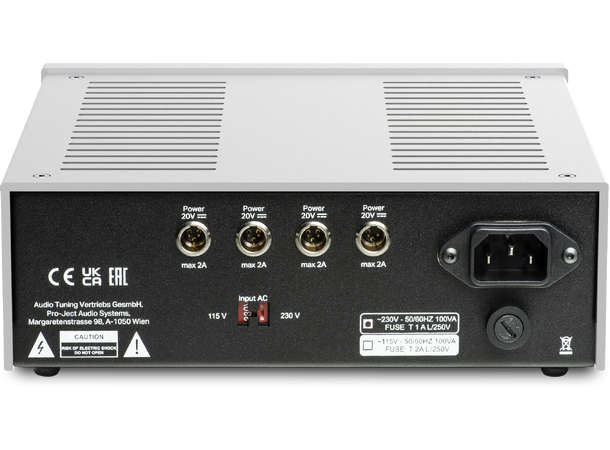 Pro-Ject Power Box RS2 Sources - sølv Strømforsyning for fire enheter