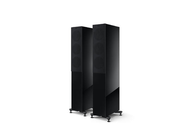 KEF R5 Meta - Sort 3-veis kompakt gulvstående høyttaler