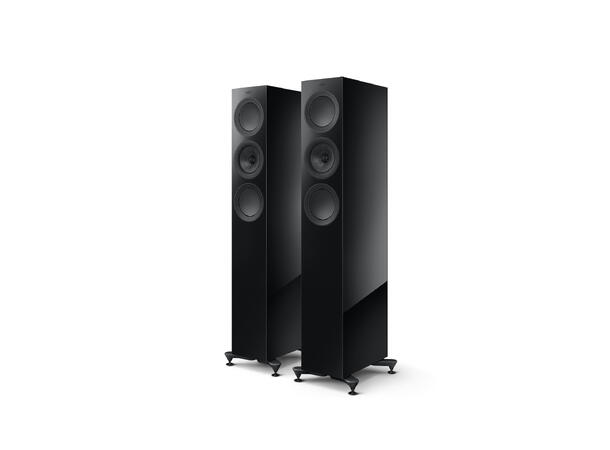 KEF R5 Meta - Sort 3-veis kompakt gulvstående høyttaler