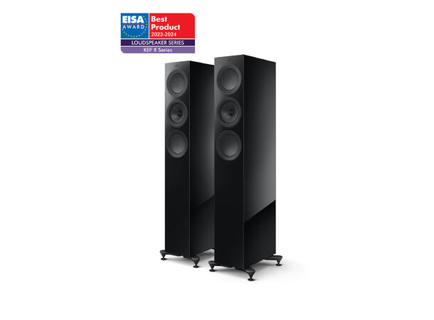 KEF R5 Meta - Sort 3-veis kompakt gulvstående høyttaler