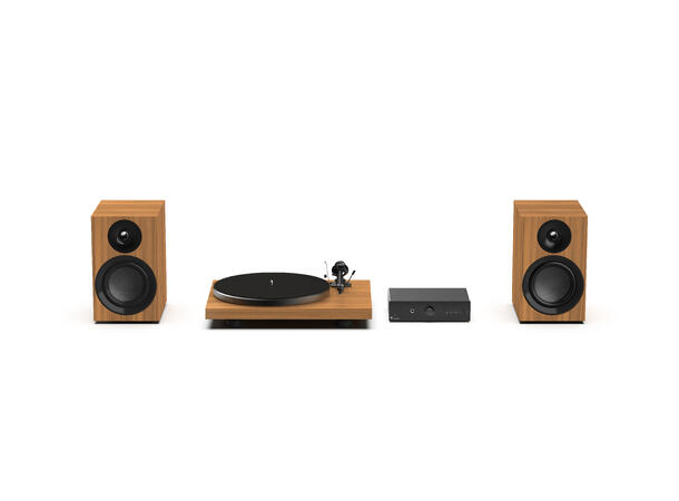 Pro-Ject Colourful Audio System E-valnøt Alt-i-ett komplett stereoanlegg