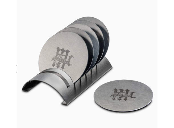 Mcintosh Bordskånere i stål 6 stk Coasters med stativ