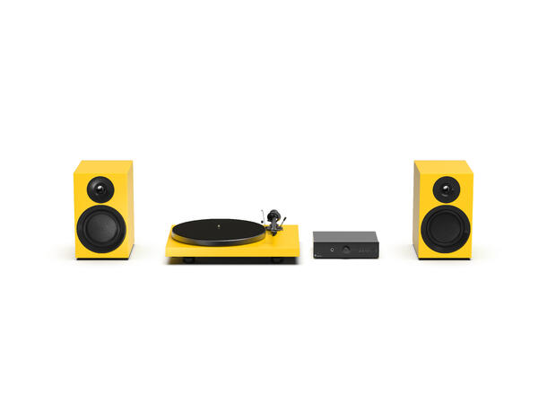 Pro-Ject Colourful Audio System E - gul Alt-i-ett komplett stereoanlegg 