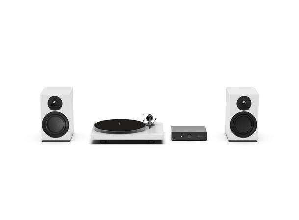 Pro-Ject Colourful Audio System E - hvit Alt-i-ett komplett stereoanlegg 