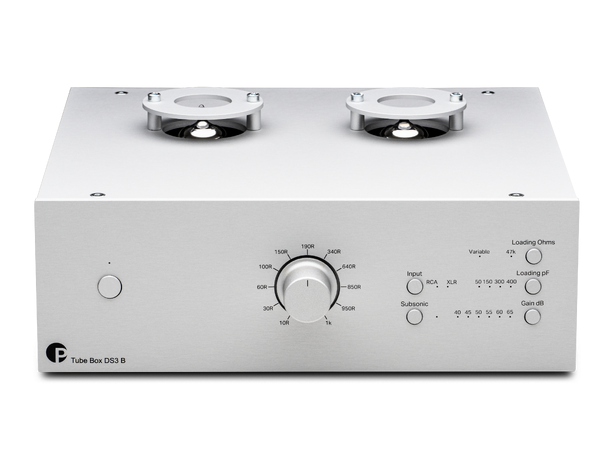 Pro-Ject Tube Box DS3 B - sølv Balansert RIAA-trinn med rør - MM/MC
