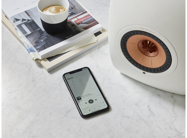 KEF LS50 Wireless II Mineral White Klasseledende aktiv høyttaler 
