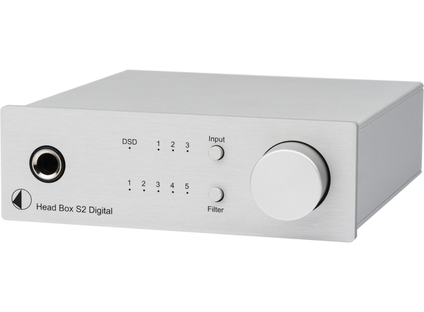 Pro-Ject Head Box S2 Digital - sølv Mini hodetelefonforsterker med DAC