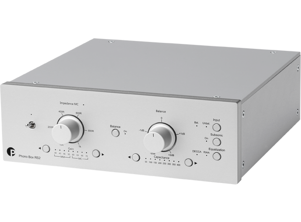 Pro-Ject Phono Box RS2 - sølv Balansert RIAA-trinn - MM/MC