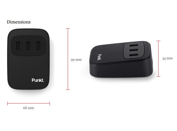 Punkt. UC01 USB Desktop Charger - sort Design by Jasper Morrison