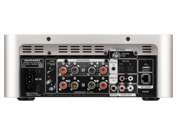 Marantz M-CR612 Sølv Trådløst Hi-Fi-system med CD, Bluetooth
