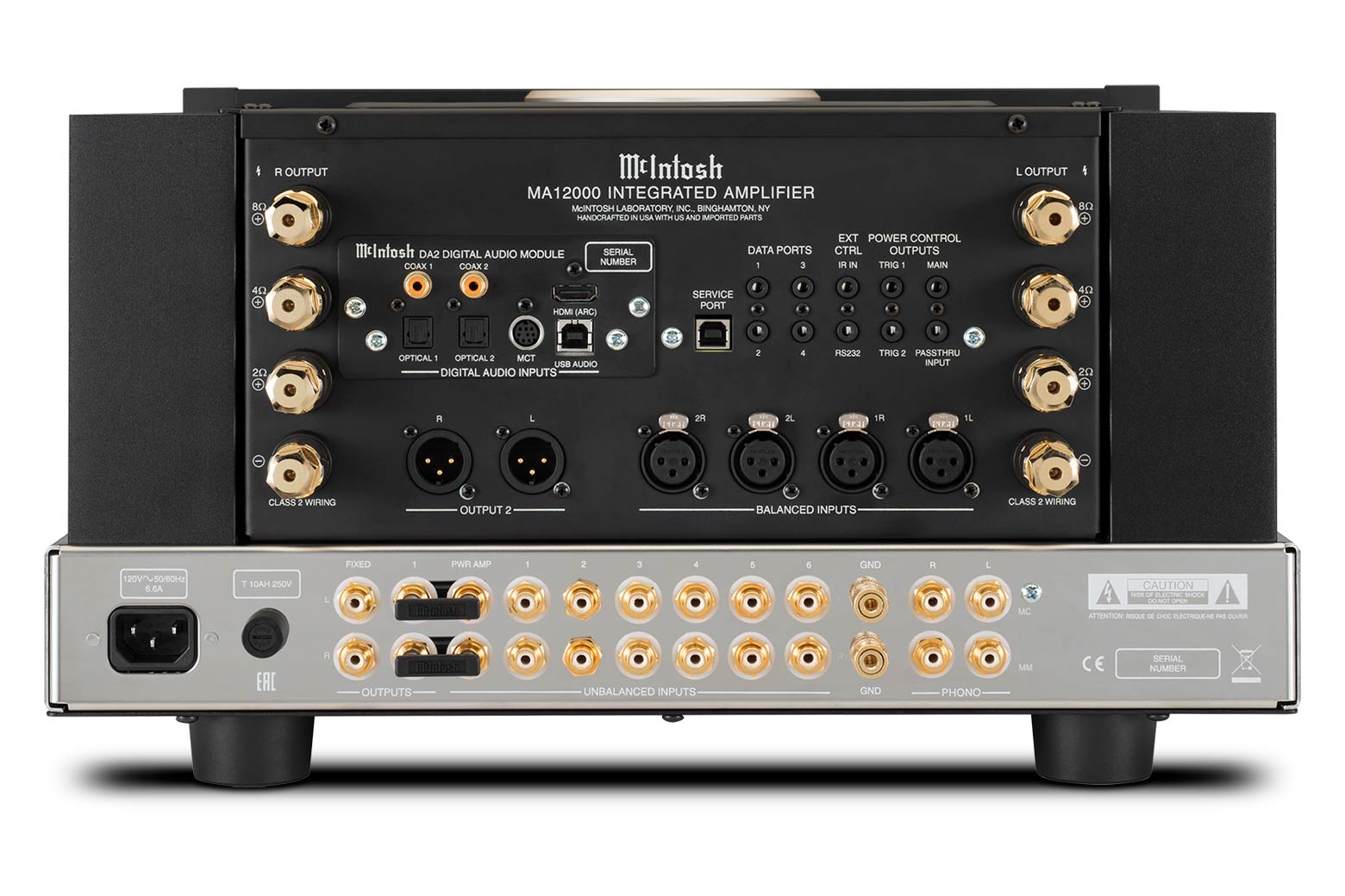 MA12000 – bakpanel med analoge og digitale tilkoblinger