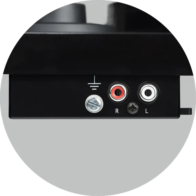 Utgangene på E1.2 Phono med innebygd RIAA